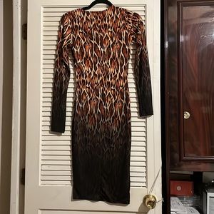Animal Print Bodycon MIDI Dress